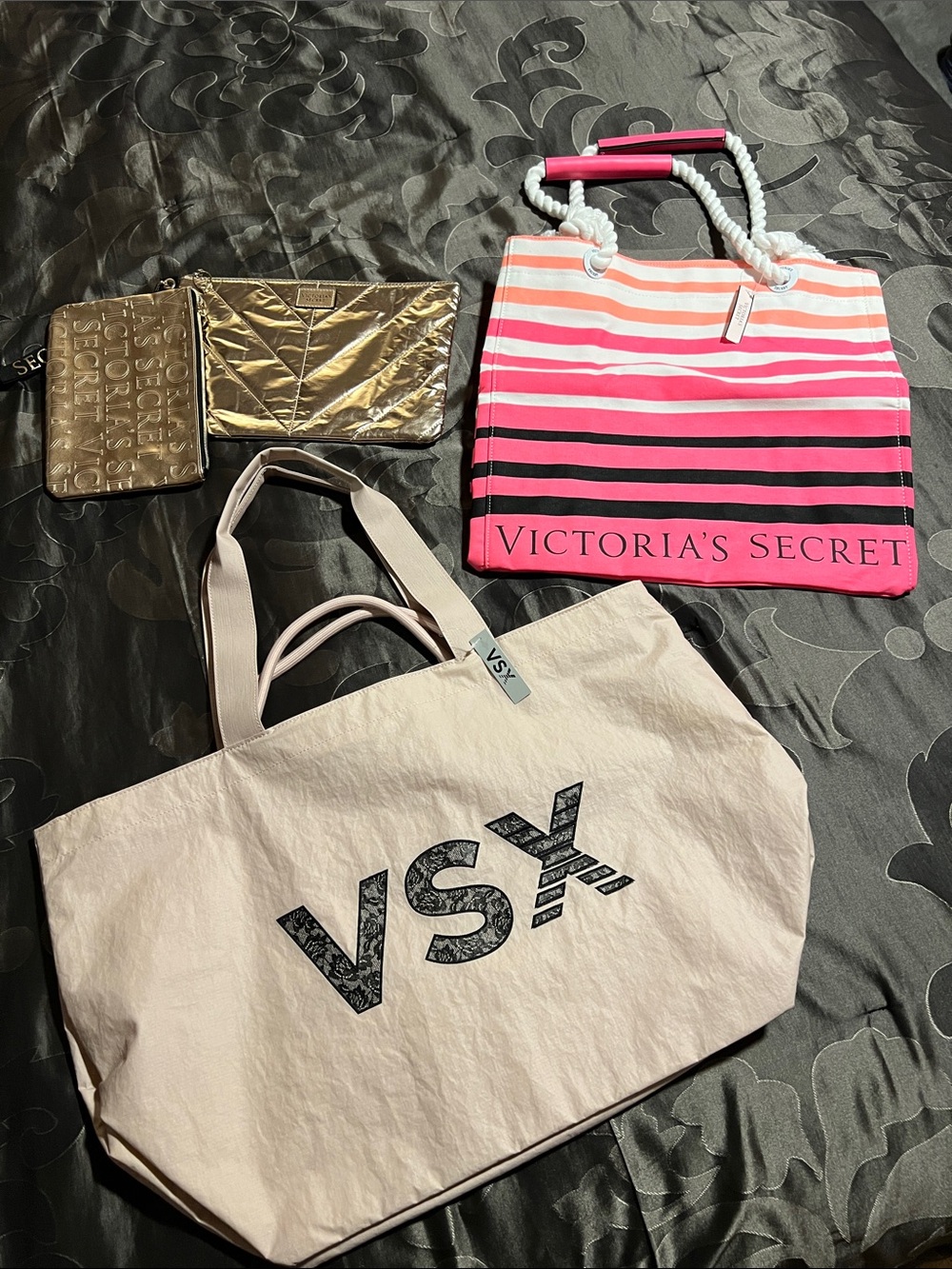 NWT Bundle of 4- Victoria's Secret VS VSX Totes and Makeup Bags
